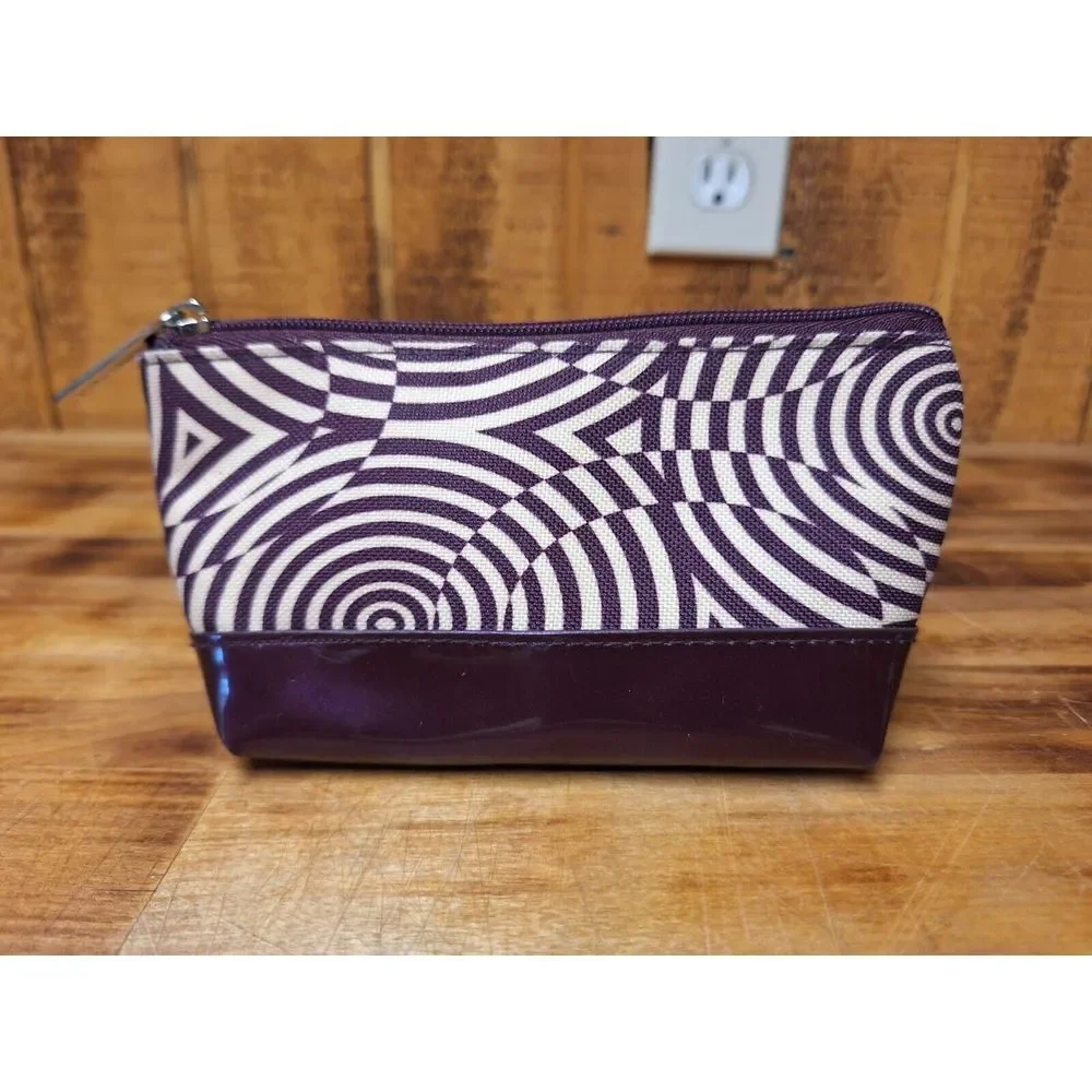 Estée‎ Lauder Purple Tan Zipper Makeup Cosmetic Travel Bag